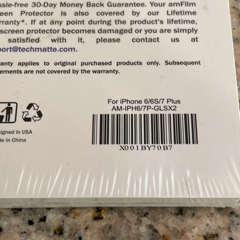 NIB - Glass Screen protector for iPhone 6/6s/7 Plus